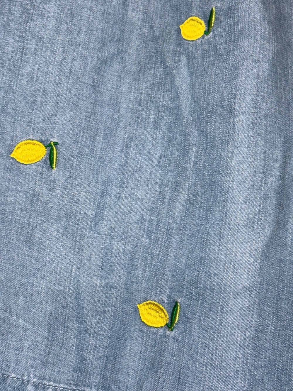 Philosophy Light Blue Denim Shorts with Yellow Lemon Embroidery - Picture 3 of 8